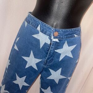 Toast ⭐️Star-Print🌟 Blue Flared Jeans small